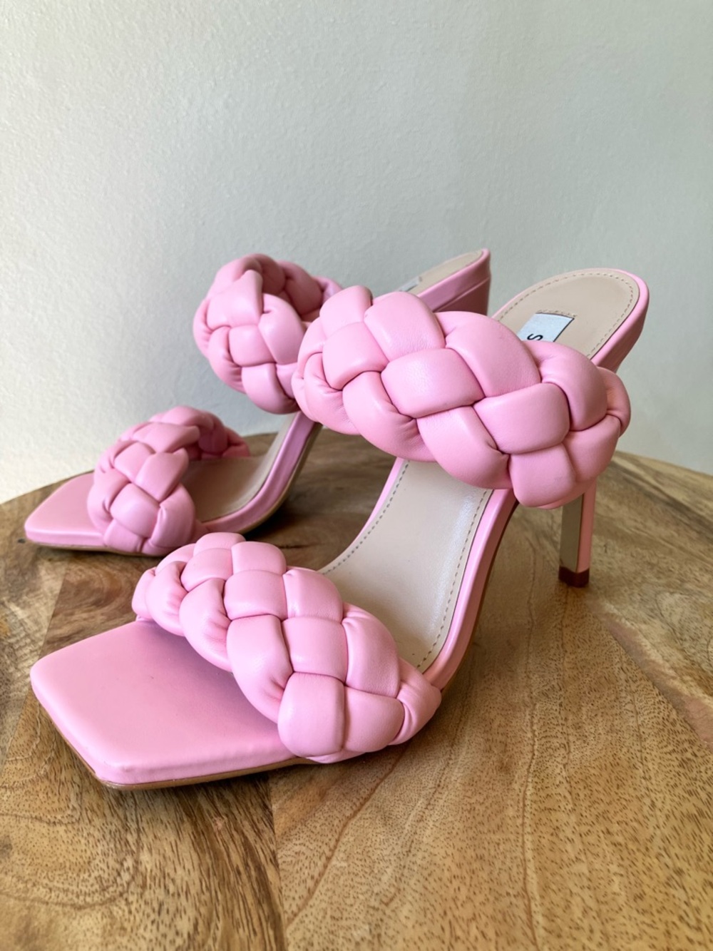 Steve Madden | Kenley Braided Barbie Pink Stiletto Heeled Sandal